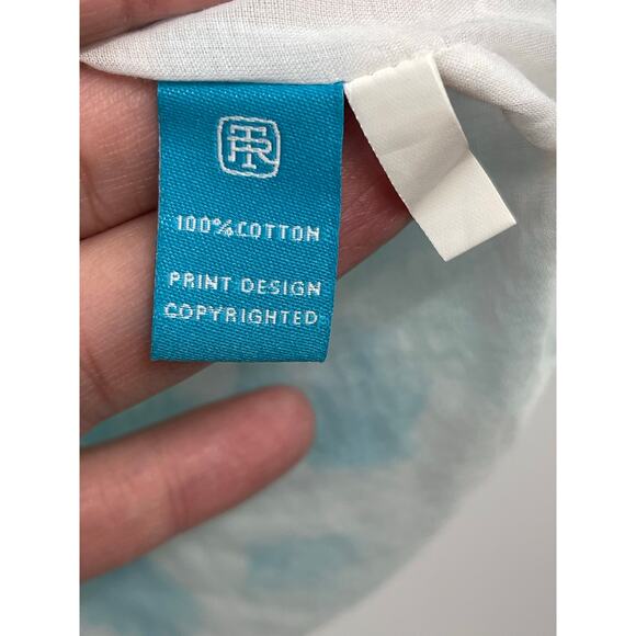 Tori Richards Cotton Embroidered Blue Shell Dress Size Small Beach Resort Cruise - Picture 6 of 6